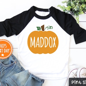 Personalized Pumpkin Toddler Shirt - Custom Fall Kids Shirt- Cute Fall Toddler Shirt- Pumpkin Kids Tee