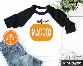 Personalized Pumpkin Toddler Shirt - Custom Fall Kids Shirt- Cute Fall Toddler Shirt- Pumpkin Kids Tee