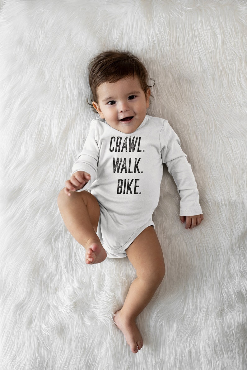 Bike Baby Onesie® Crawl Walk Bike Baby Onesie® Cute Etsy