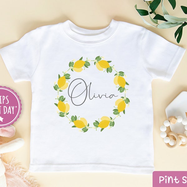 Personalized Lemon Girl Shirt - Lemon Wreath Raglan - Custom Girl Name Shirt