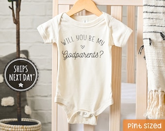 Will You Be My Godparents? Baby Onesie® - Cute Pregnancy Announcement Bodysuit - Godparents Baby Gift