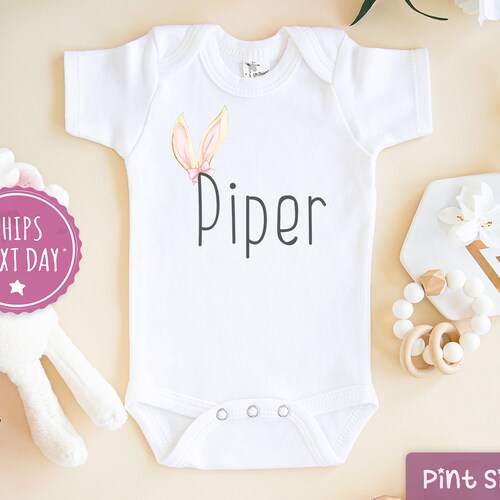 Easter Baby Girl Onesie® Personalized Girl Onesie® Cute Etsy
