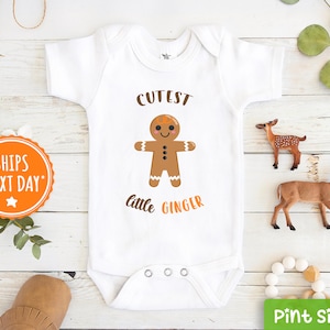 Cute Gingerbread Man Baby Onesie® - Cutest Little Ginger Onesie®- Ginger Baby Onesie®- Funny Holiday Baby Onesie®