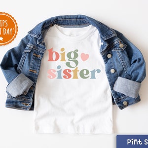 Big Sister Toddler Shirt Cute Announcement Kids Shirt Big Sister Gift image 1