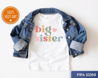 Big Sister Toddler Shirt - Cute Announcement Kids Shirt - Big Sister Gift