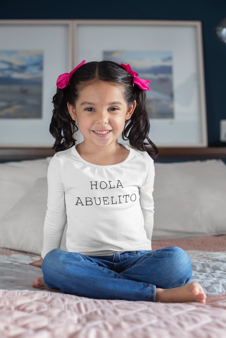 Spanish Grandpa Shirt Hola Abuelito Girls Raglan Mexican Kids Shirt Girls Spanish Shirt Abuelito Toddler Girl Shirt