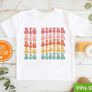 Big Sister Shirt - Retro Big Sister Kids Tee  - Vintage Big Sister Gift