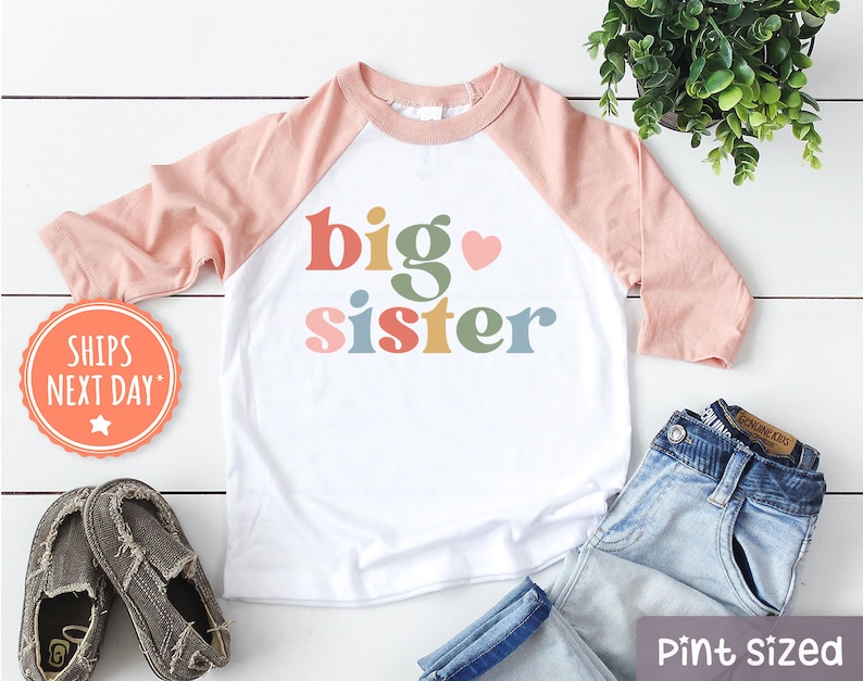 Big Sister Toddler Shirt Cute Announcement Kids Shirt Big Sister Gift image 2