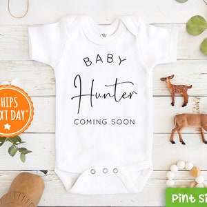 Personalized Announcement Onesie® - Pregnancy Announcement Name Baby Onesie®- Coming Soon Baby Onesie®- Baby Name Onesie®