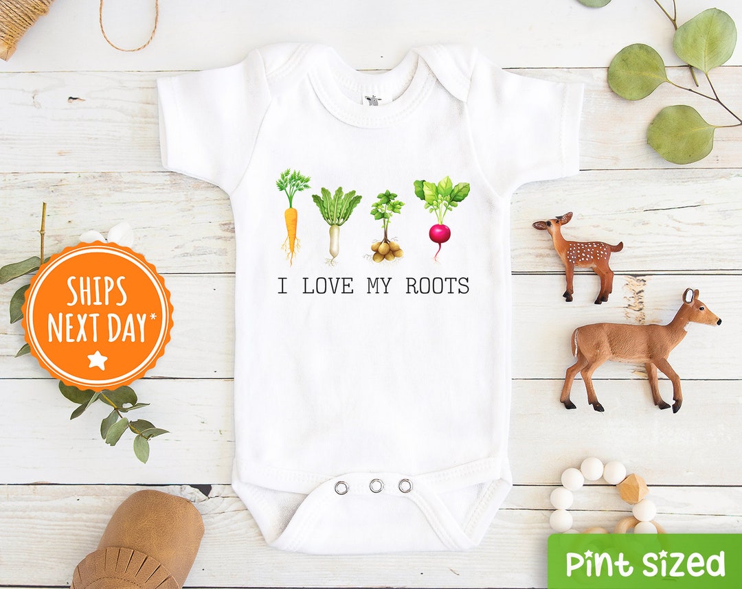 Vegetable Baby Onesie® Cute I Love My Roots Onesie® Garden Farm Baby