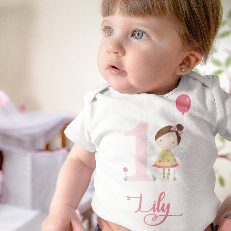 Personalized Girl First Birthday Onesie Cute Baby Girl Etsy