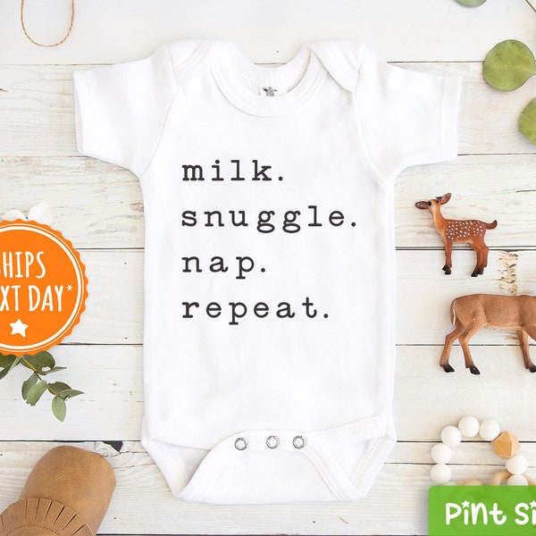 Milk- Snuggle- Nap- Repeat Onesie® - Nap Time Baby Onesie® - Cute Baby Shower Gift - Funny Nap Bodysuit