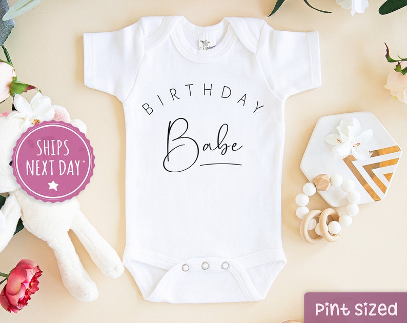 Birthday Babe Onesie® Birthday Girl Onesie® Modern Birthday Etsy
