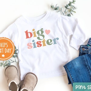 Big Sister Toddler Shirt Cute Announcement Kids Shirt Big Sister Gift image 3