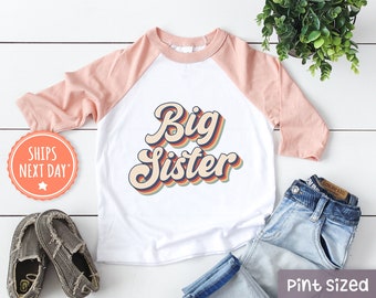 Big Sister Shirt - Retro Big Sister Kids Tee  - Vintage Big Sister Gift