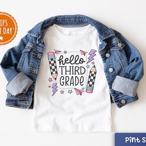 Hello Third Grade Girls Shirt Kids First Day Of School Tshirt Girls Third Grade Tee Back To School Toddler Shirt 3rd Grade Baseball Tee