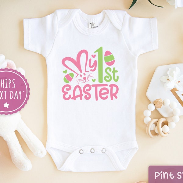 First Easter Girls Baby Onesie® - Happy 1st Easter Girls Bodysuit - Cute Easter Baby Gift