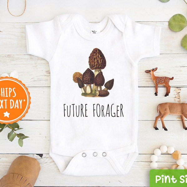 Future Forager Baby Onesie® -  Mushroom  Baby Onesie® - Vegan Baby Onesie®