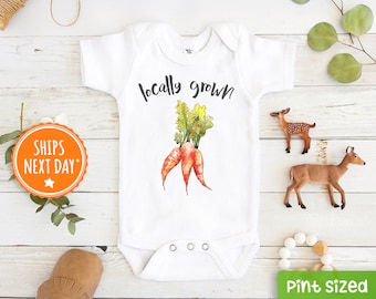 Locally Grown Onesie® - Vegan Baby Onesie® - Cute Baby Onesie®- Farmers Market Baby Onesie®