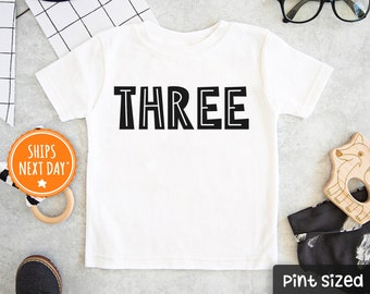 Third Birthday Boy shirt- 3rd Birthday shirt- Three Birthday Shirt- Modern Third Birthday Shirt