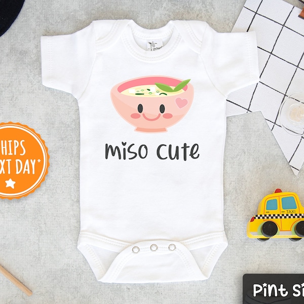 Miso Cute Onesie® Pink Girl - Baby Shower Gift- Baby Boy Clothes- Funny Onesie®- Sushi Onesie®- Cute Baby Onesie®- Baby Onesie® Girl