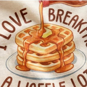 I Love Breakfast A Waffle Lot Kids Shirt - Funny Waffle Pun Toddler Tee image 3