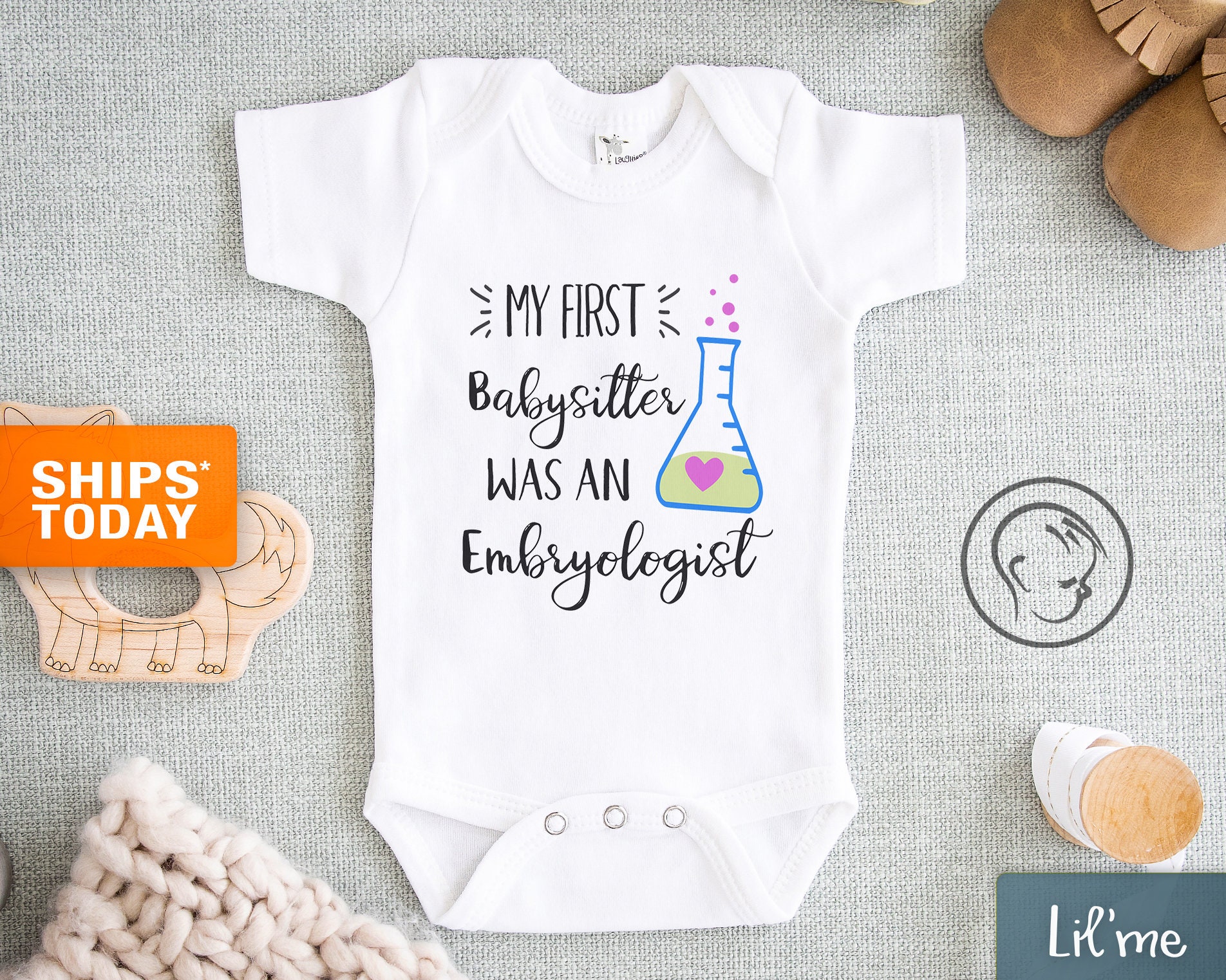 IVF Onesie® - My first Babysitter Embryologist Onesie® Baby - Cute In…