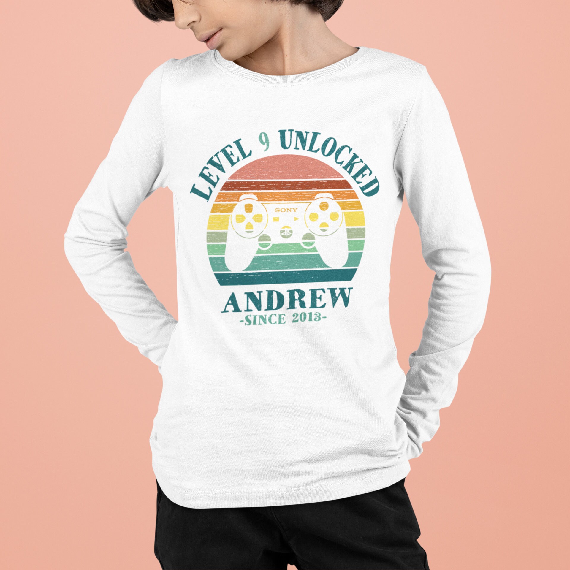 Personalized Ninth Birthday Boy Video Game Shirt 9th Birthday Etsy