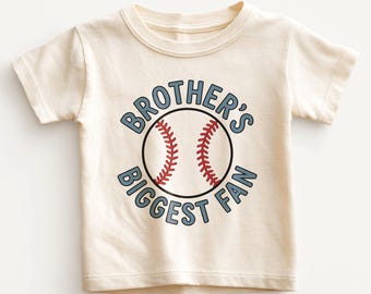 Brother's Biggest Fan Kids Shirt - Cute Baseball Toddler Tee