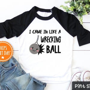Wrecking Ball Toddler Shirt - Funny Music Baseball Tee