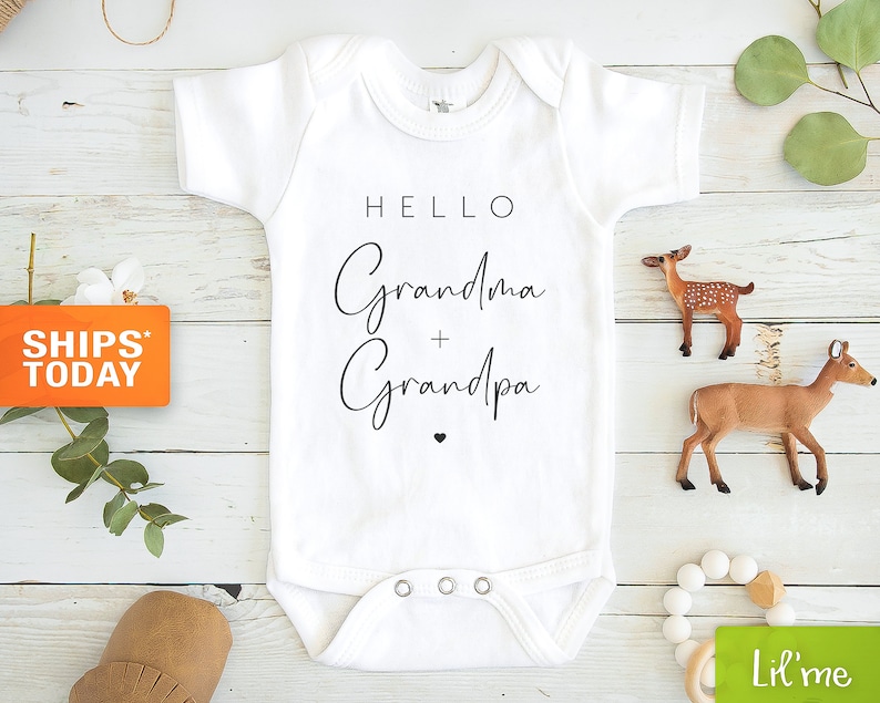 Hello Grandma and Grandpa Baby Onesie®  Grandparents image 1