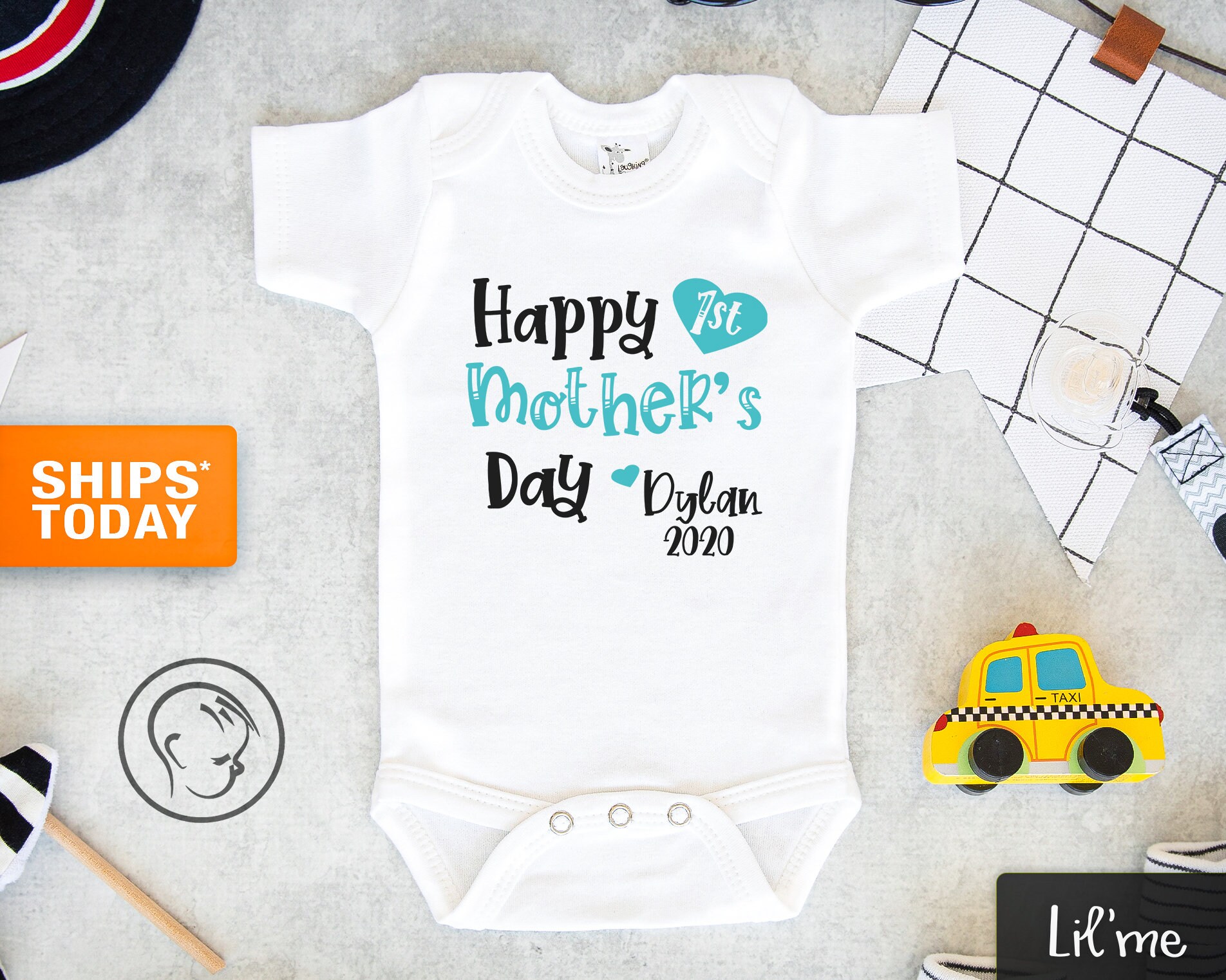 Our First Mother's Day Boy Onesie®, Cute Personalized Mother'…