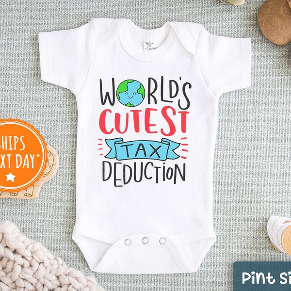 World's Cutest Tax Deduction Onesie® - Pregnancy Announcement Onesie® - Funny Baby Onesie® - Pregnancy Reveal Onesie® - Baby Shower Gift