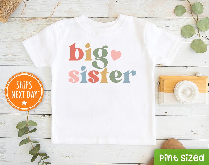 Big Sister Toddler Shirt Cute Announcement Kids Shirt Big Sister Gift image 4