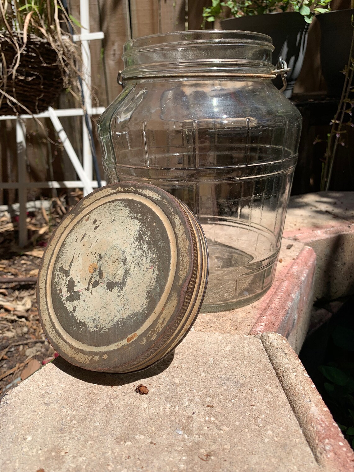 Vintage Barrel Shaped Pickle Jar with Wooden Handel Etsy