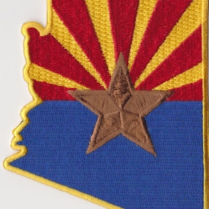 10 Pcs Arizona Flag in Map Embroidered Patches 3.5&quot;x3.1&quot; iron-on