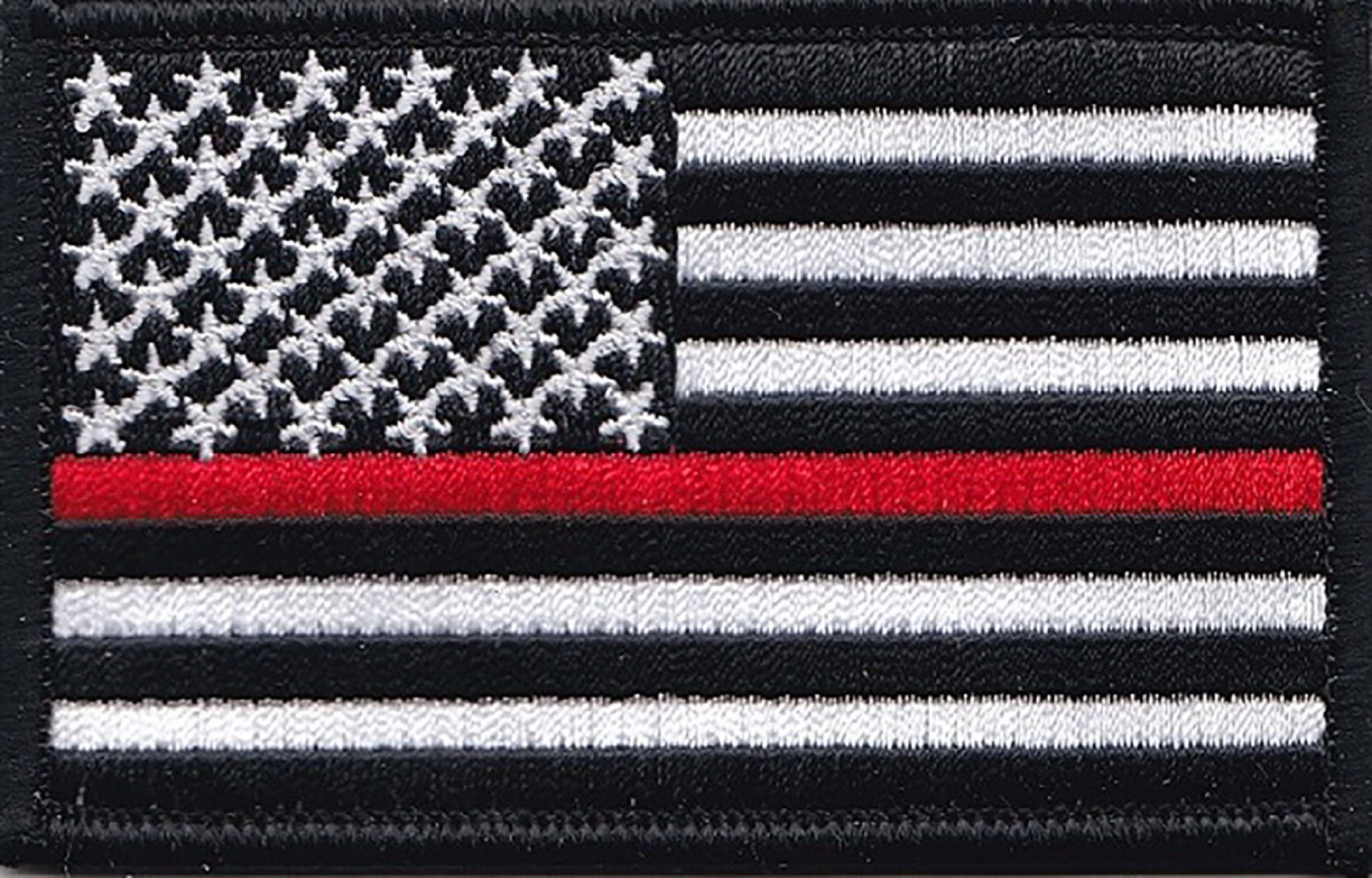 10 Pcs USA American Flag B/W Red Embroidered Patches Etsy