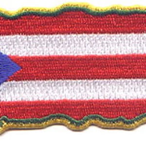 10 Pcs Puerto Rico Flag in Map Embroidered Patches 4.75&quot;x1.8&quot; iron-on