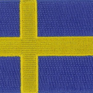10 Pcs Sweden Flag Embroidered Patches 3"x2" iron-on