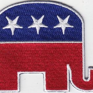 10 Pcs USA GOP Republican Party Elephant Embroidered Patches 3&quot;x3.5&quot; iron-on