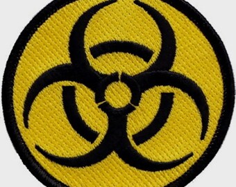 10 Pcs BIOHAZARD (Y/B) Embroidered Patches 3" Diameter iron-on