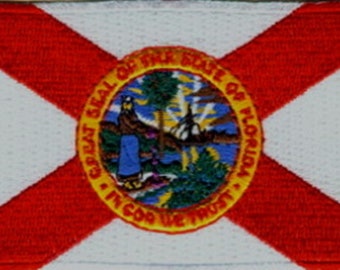 10 Pcs Florida USA State Flag Embroidered Patches 3"x2" iron-on