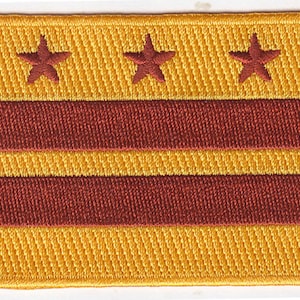 10 Pcs DC District of Columbia Flag (G/B) Embroidered Patches 3.5&quot;x2.25&quot; iron-on