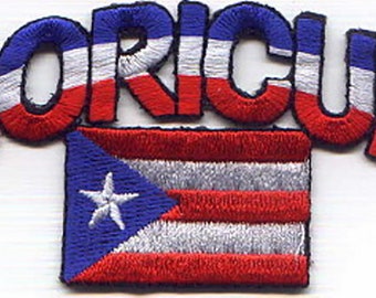 10 Pcs BORICUA / Flag (Arch) Embroidered Patches 4.5"x2.3" iron-on