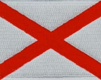 10 peças Alabama, remendos bordados da bandeira saltire de São Patrício 3,5" x 2,25" para passar a ferro