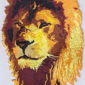 7 Pcs RASTA Lion face Embroidered Patches 5&quot;x3.5&quot; iron-on