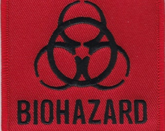 10 Pcs BIOHAZARD (Black/Red) Embroidered Patches 3"x3" iron-on
