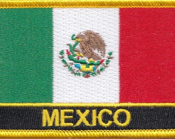 10 Pcs Mexico Flag Embroidered Patches 3.5"x2.25" iron-on