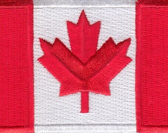 10 peças remendos bordados da bandeira do Canadá 3,5 "x 2,25" para passar a ferro