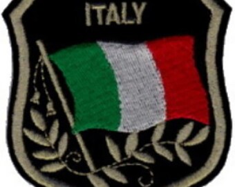 10 peças bandeira da Itália em remendos bordados de escudo 3,25 "x 2,75" para passar a ferro